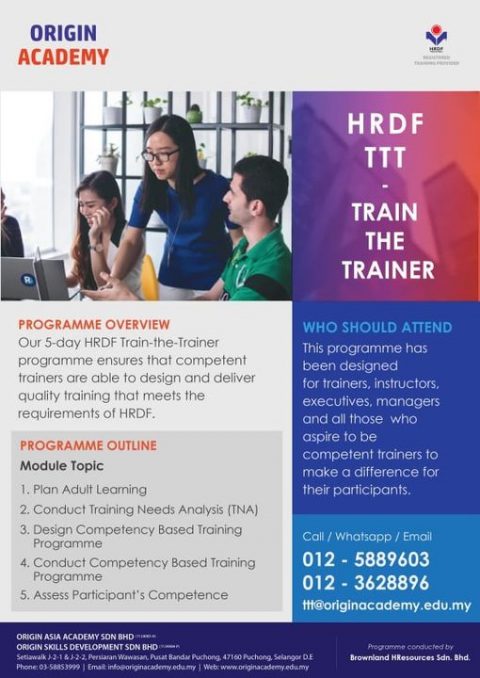 Be an accredited trainer by HRDF Train the Trainer TTT program | Origin ...