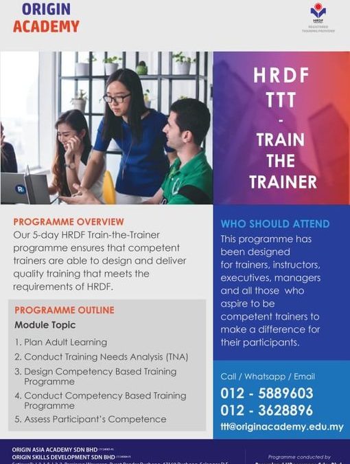 Be an accredited trainer by HRDF Train the Trainer TTT program